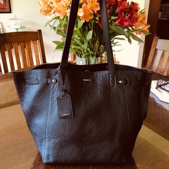 donna karan leather tote